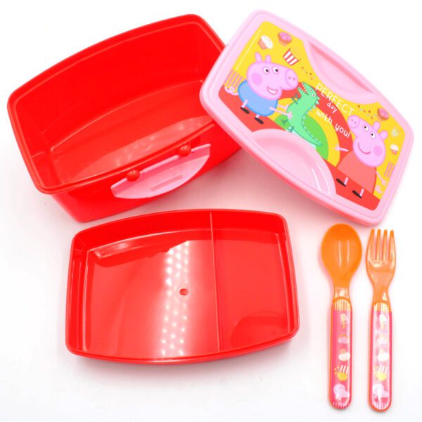 LUNCH BOX CON CUBIERTOS PEPPA PIG