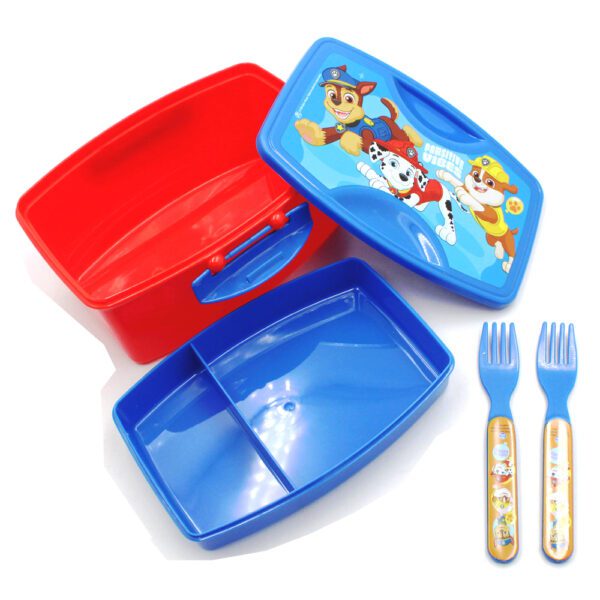 LUNCH BOX CON CUBIERTOS PAW PATROL