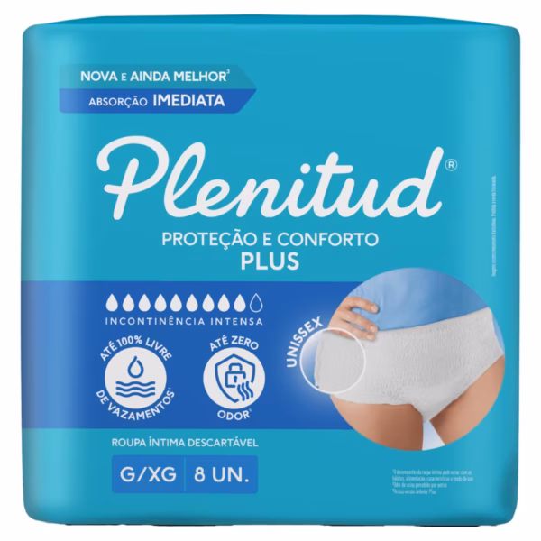 ROPA INTERIOR PLENITUD TALLE G/XG X 8 UNIDADES (UNISEX)