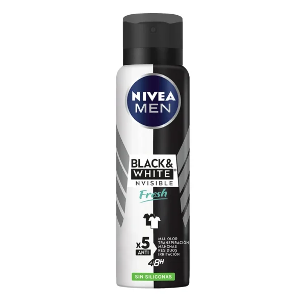 DESODORANTE HOMBRE NIVEA BLACK & WHITE INVISIBLE FRESH X 150 ML