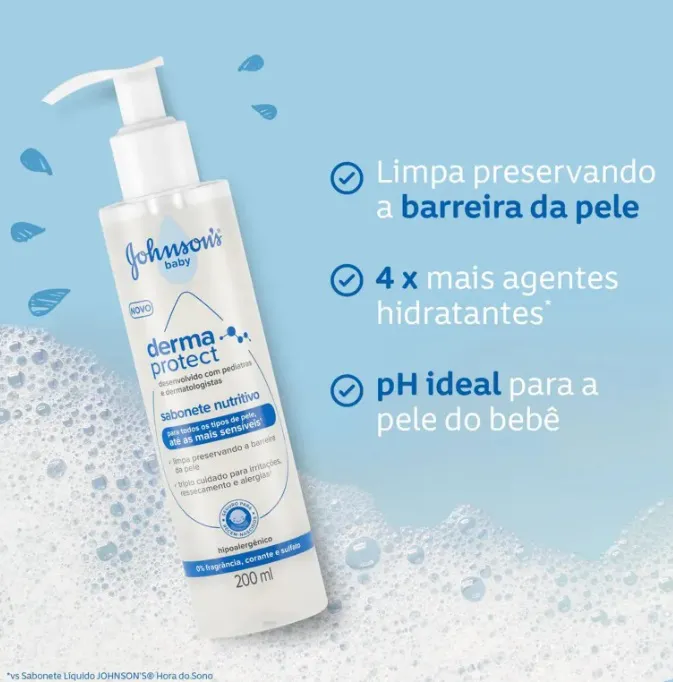 JOHNSON´S BABY JABÓN LÍQUIDO DERMAPROTECT X 200 ML - Imagen 2