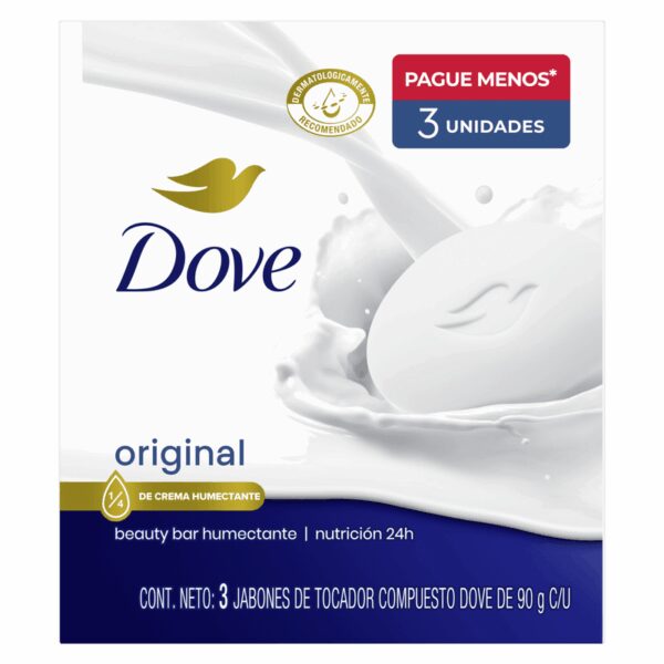 JABÓN DOVE ORIGINAL CREMOSO  X 90 GR x 3