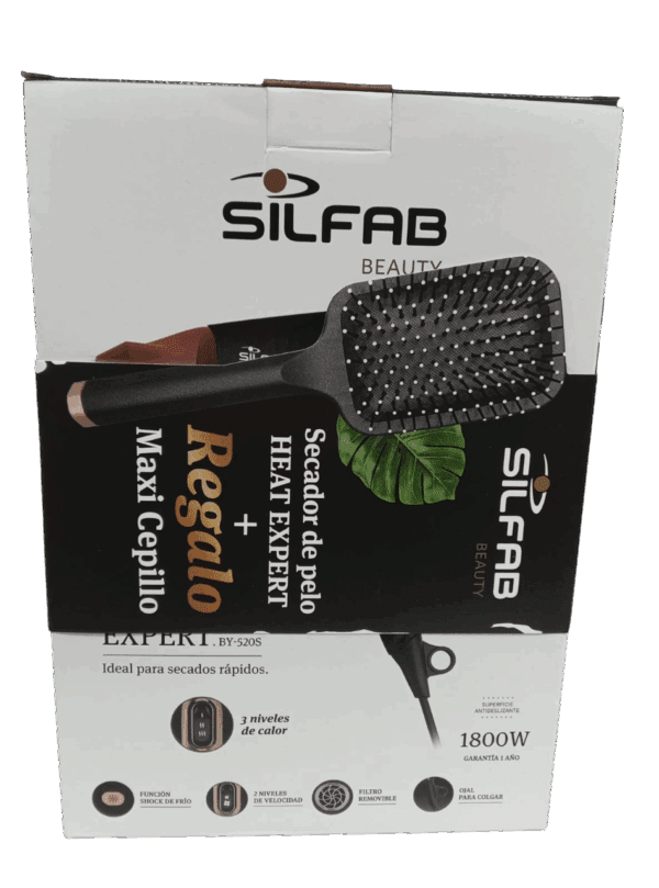 SECADOR DE PELO SILFAB HEAT EXPERT BY-520S (Con cepillo de regalo)