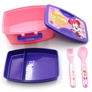 LUNCH BOX CON CUBIERTOS MINNIE